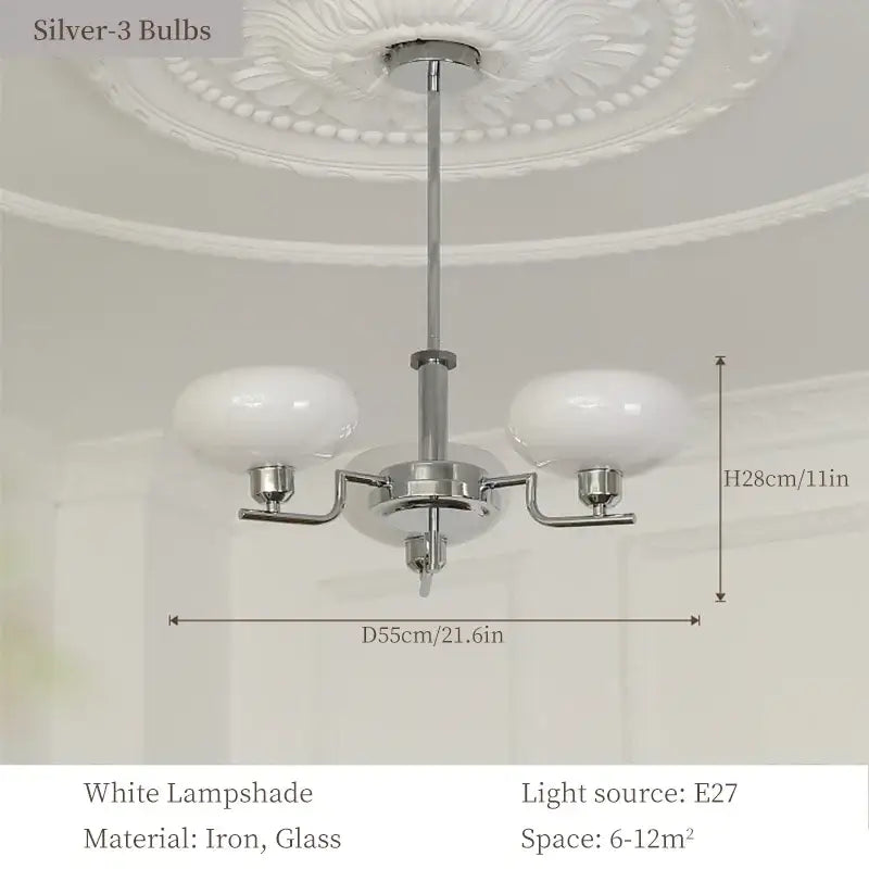 Bauhaus brass glass pendant chandelier for dining room