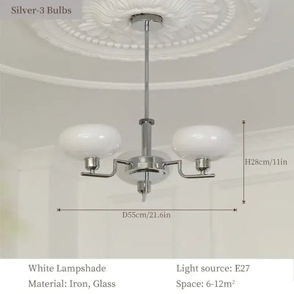 Bauhaus brass glass pendant chandelier for dining room