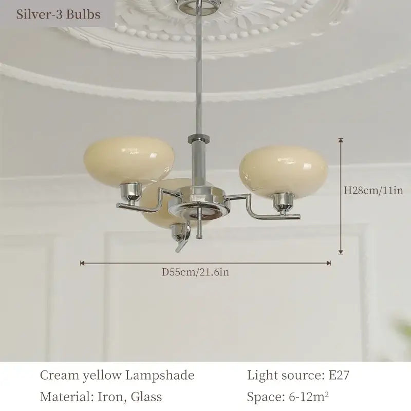 Bauhaus brass glass pendant chandelier for dining room