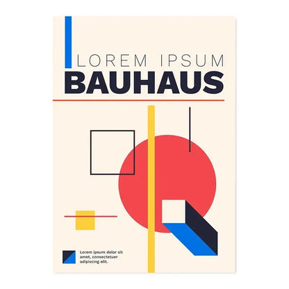Bauhaus geometric teal & orange canvas print living room wall art
