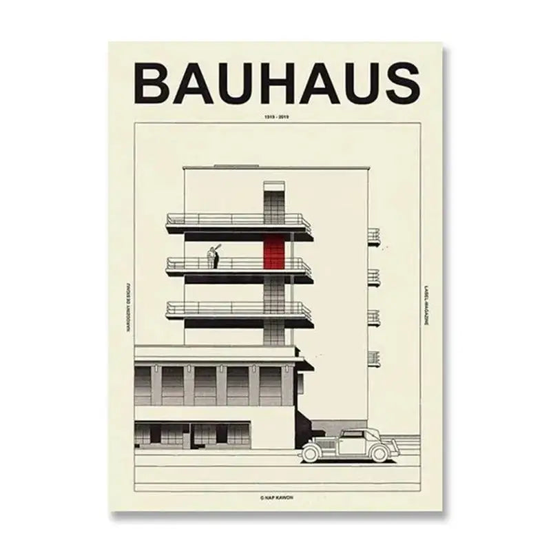Bauhaus geometric teal & orange canvas print living room wall art
