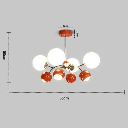 Bauhaus chrome orange & white lasha pendant light dining room