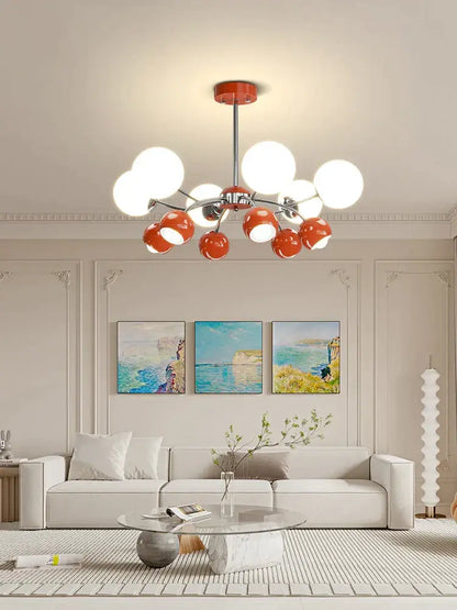 Bauhaus chrome orange & white lasha pendant light dining room