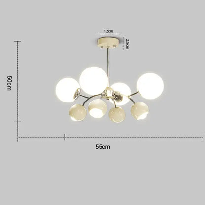 Bauhaus chrome orange & white lasha pendant light dining room