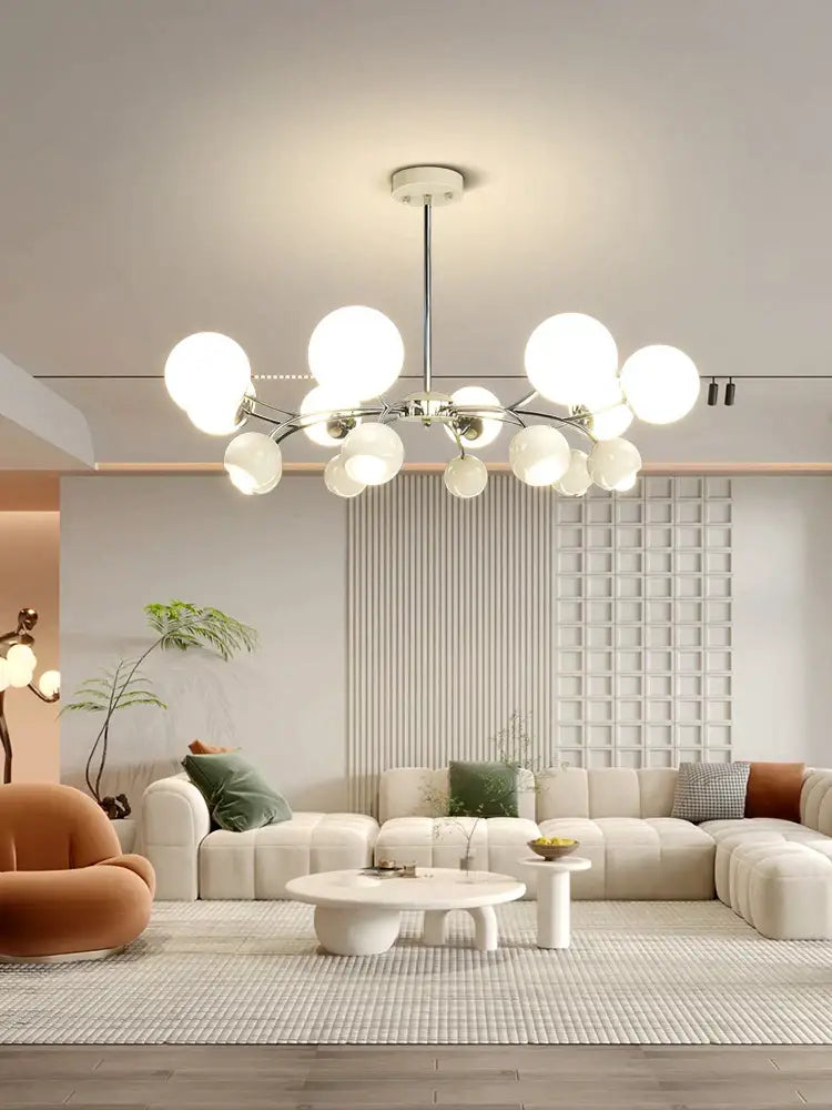 Bauhaus chrome orange & white lasha pendant light dining room