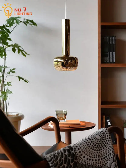 Bauhaus copper & chrome pendant lights for kitchen island