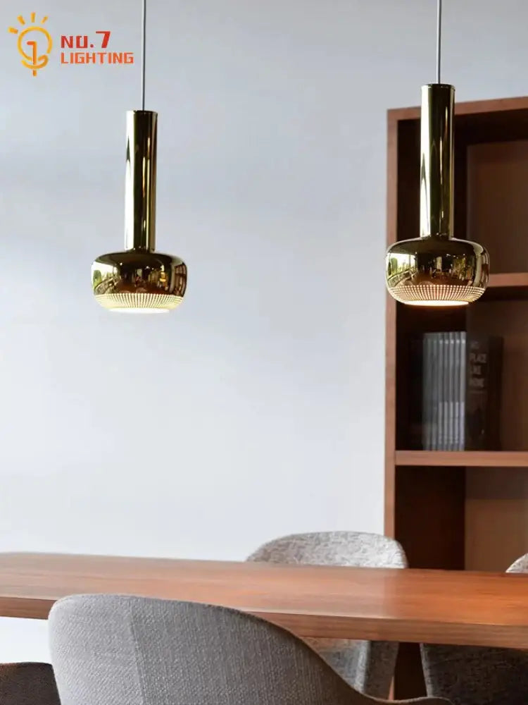 Bauhaus copper & chrome pendant lights for kitchen island