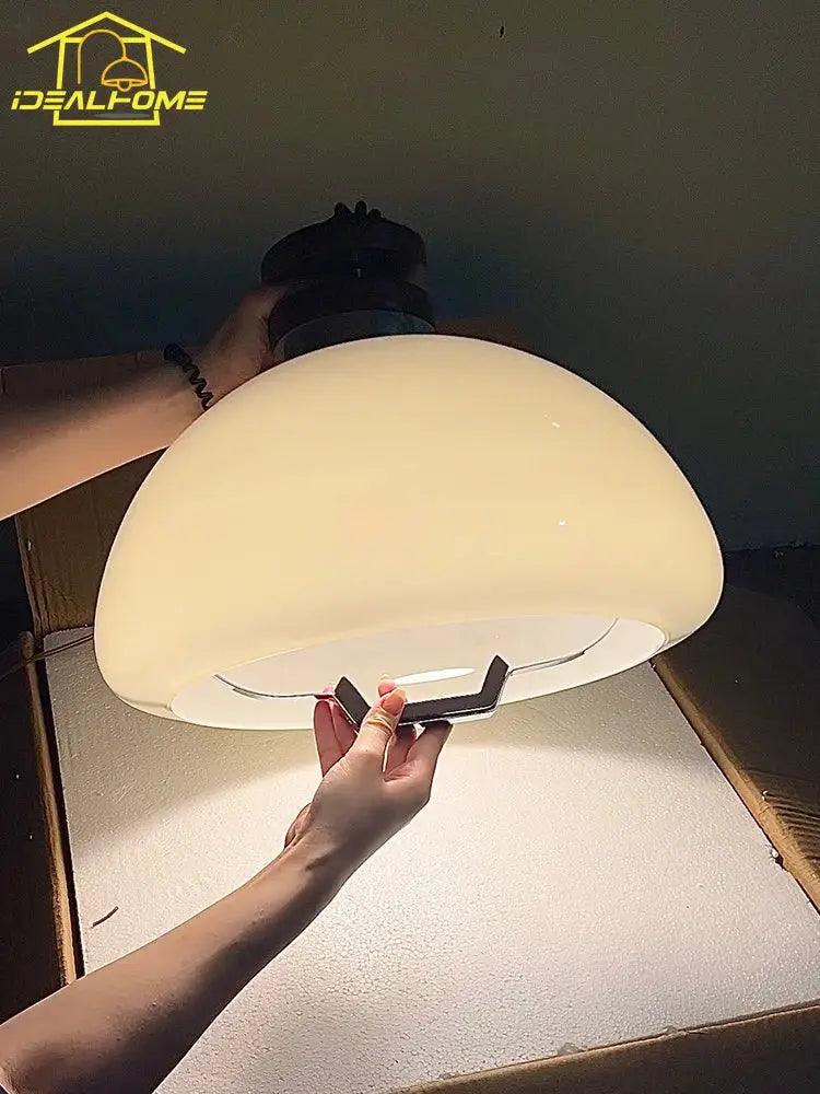 Bauhaus cream glass pendant light for dining room kitchen decor