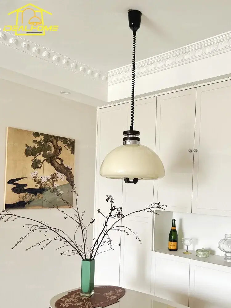 Bauhaus cream glass pendant light for dining room kitchen decor