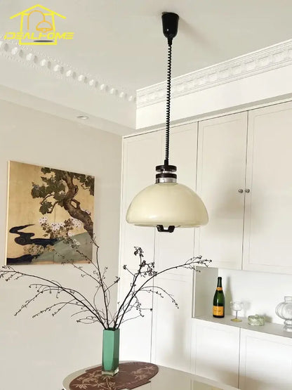 Bauhaus cream glass pendant light for dining room kitchen decor