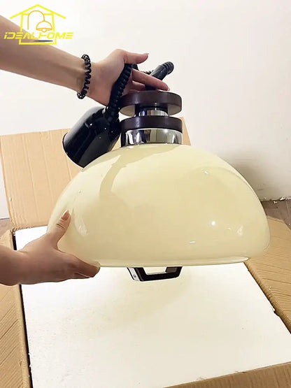 Bauhaus cream glass pendant light for dining room kitchen decor