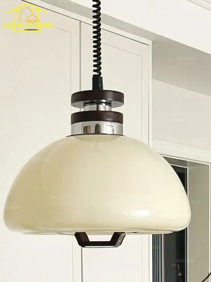 Bauhaus cream glass pendant light for dining room kitchen decor