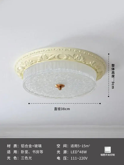 Bauhaus cream wind glass ceiling light bedroom ornate iron decor