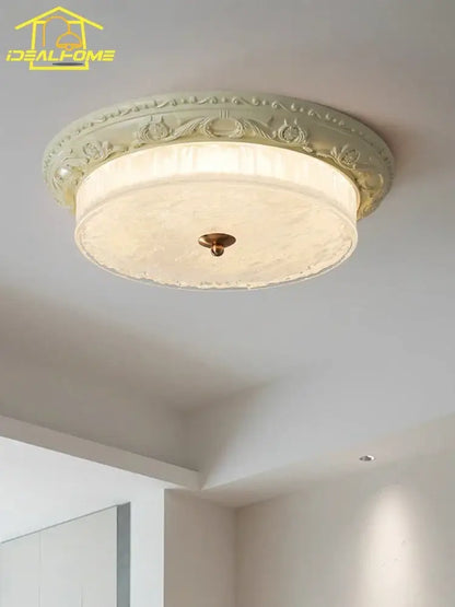 Bauhaus cream wind glass ceiling light bedroom ornate iron decor