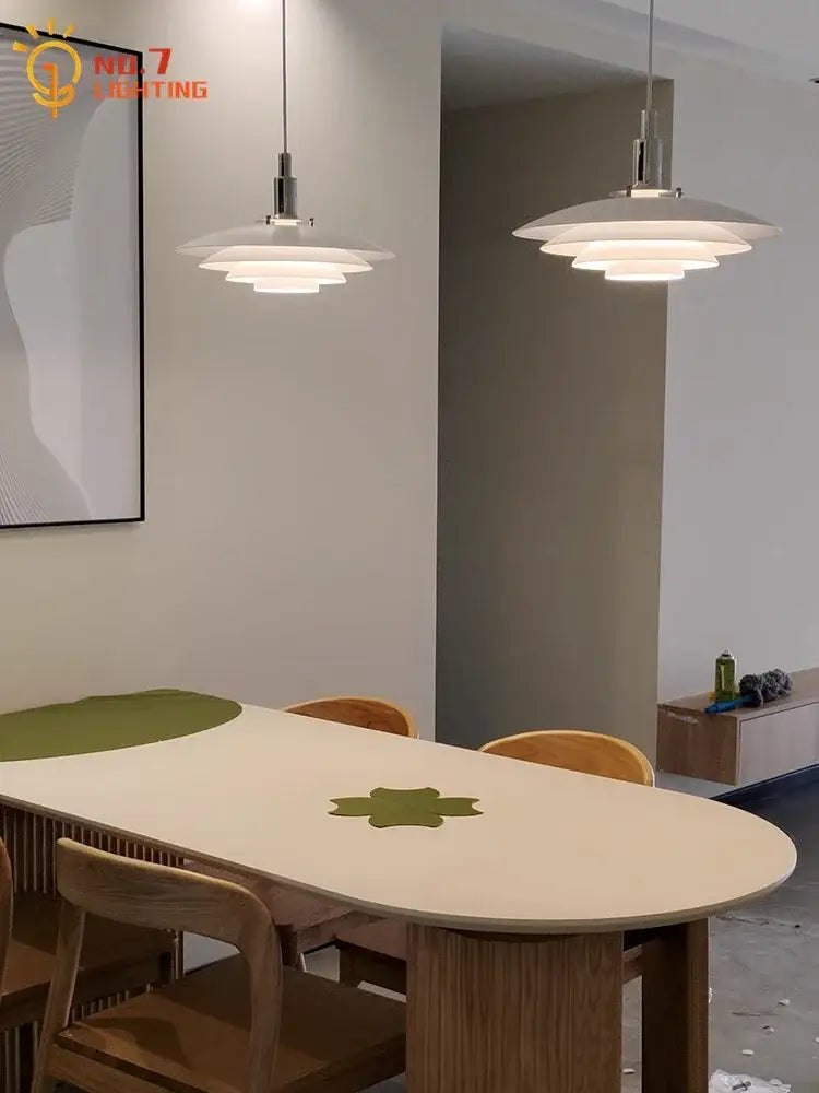 Bauhaus flying saucer pendant light black & white dining room led