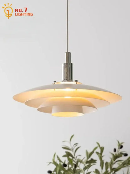 Bauhaus flying saucer pendant light black & white dining room led