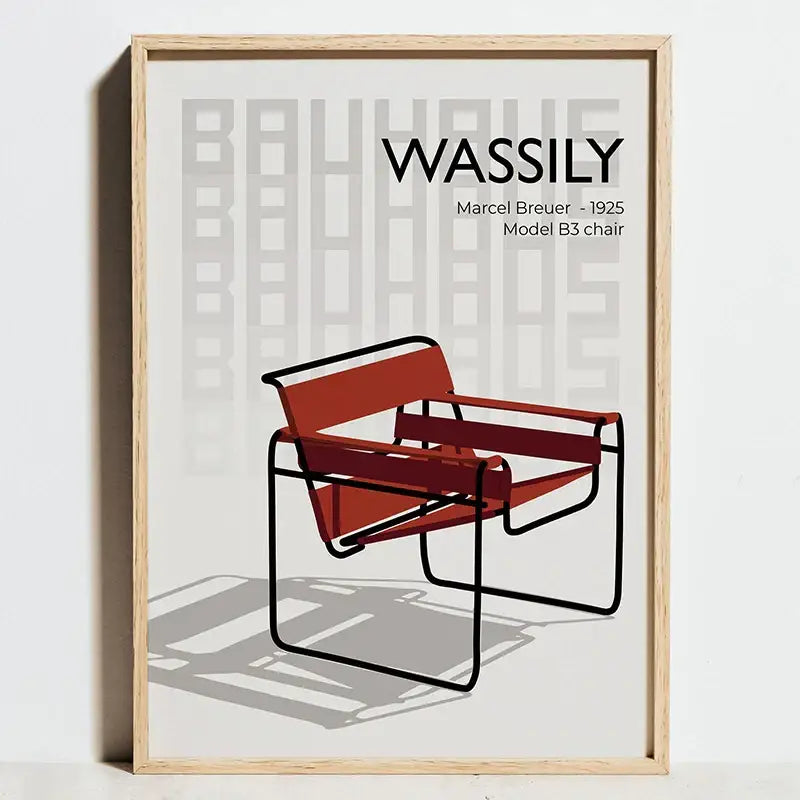 Bauhaus geometric canvas art black & white living room print