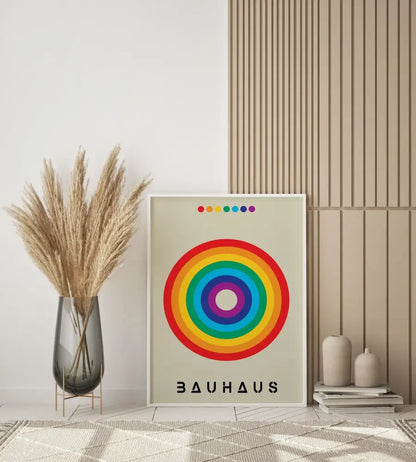 Minimalist bauhaus black geometric canvas prints living room art