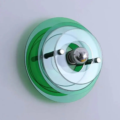 Bauhaus green & clear glass led wall sconces for bedroom living room