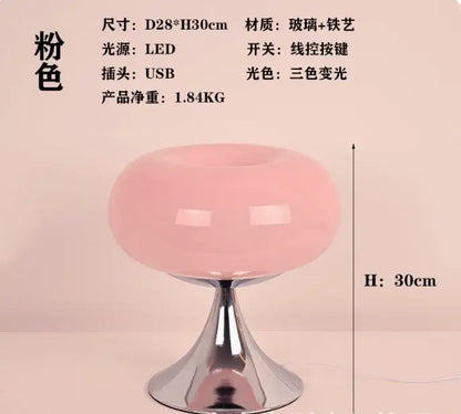 Bauhaus green glass led table lamp for living room chrome base
