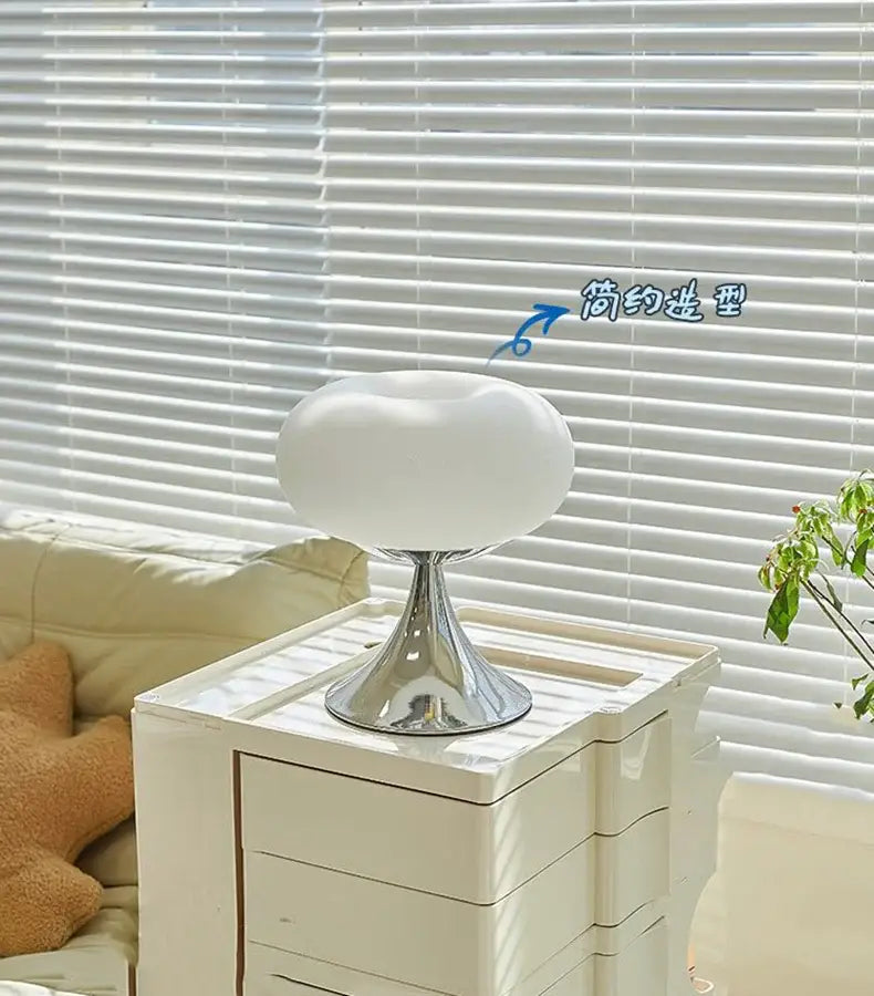 Bauhaus green glass table lamp for living room with chrome base