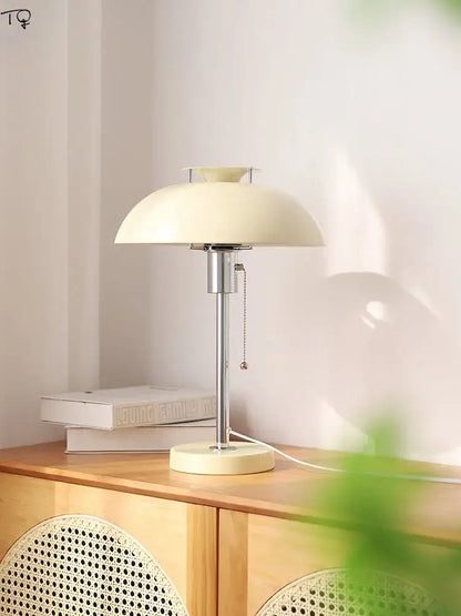 Bauhaus led table lamp in glossy red for bedroom or living room