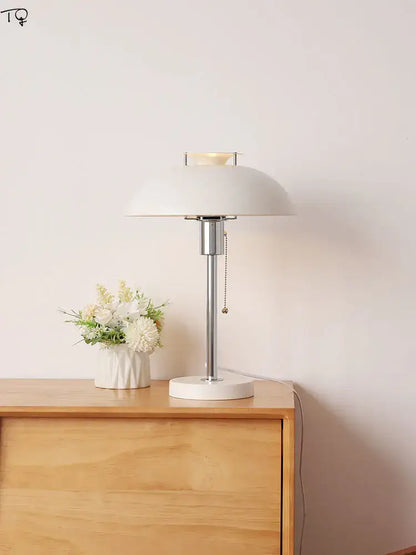 Bauhaus led table lamp in glossy red for bedroom or living room