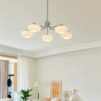 Bauhaus milk white glass persimmon chandelier dining room light