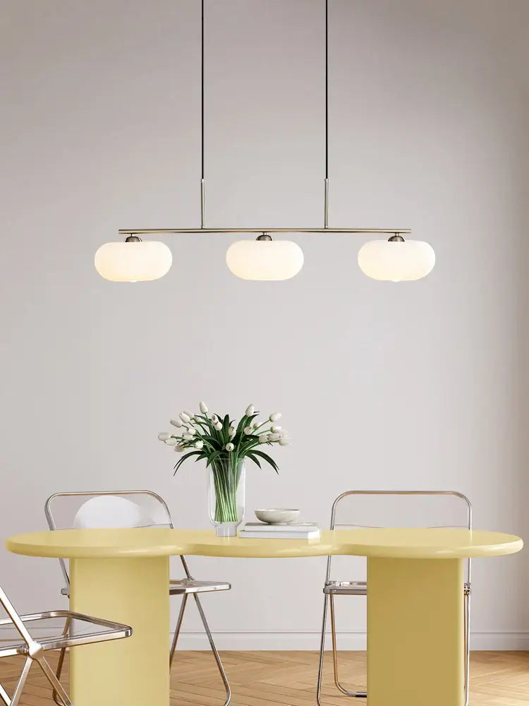 Bauhaus milk white glass persimmon chandelier dining room light