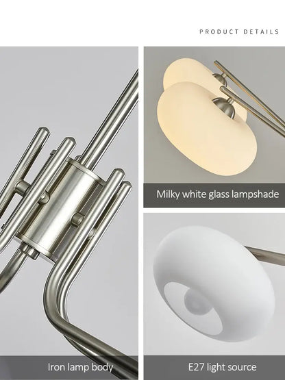 Bauhaus milk white glass persimmon chandelier dining room light