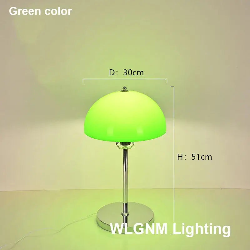 Bauhaus mushroom table lamp in chrome & blue for bedroom night light