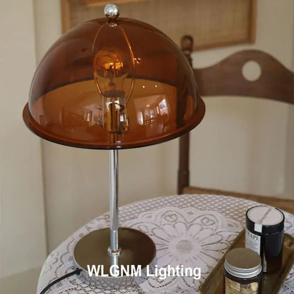Bauhaus mushroom table lamp in chrome & blue for bedroom night light
