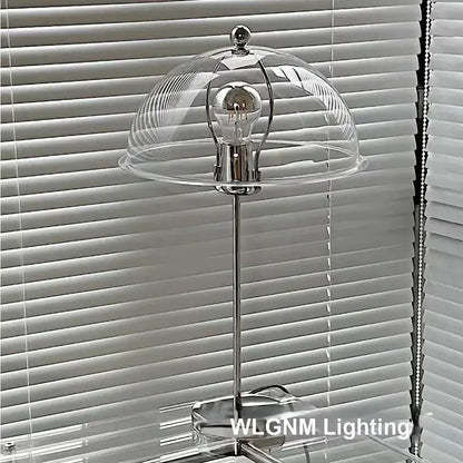 Bauhaus mushroom table lamp in chrome & blue for bedroom night light