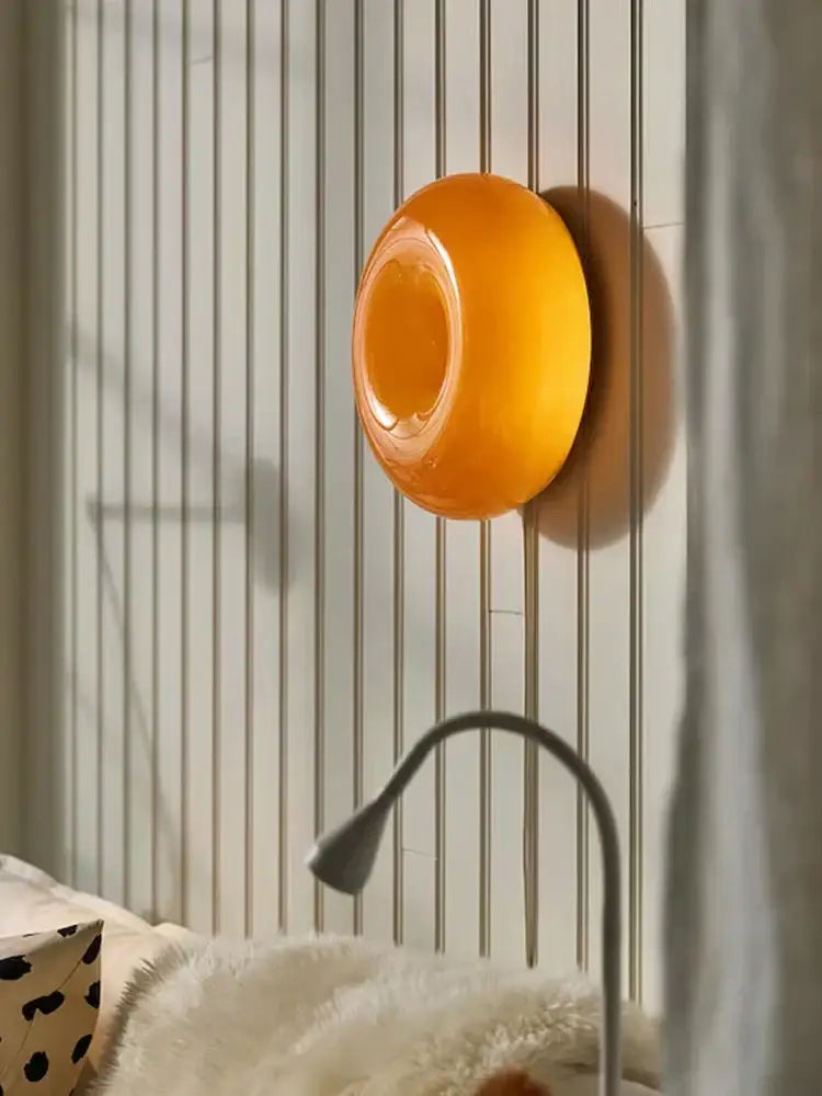 Bauhaus orange donut wall lamp bedroom atmosphere light