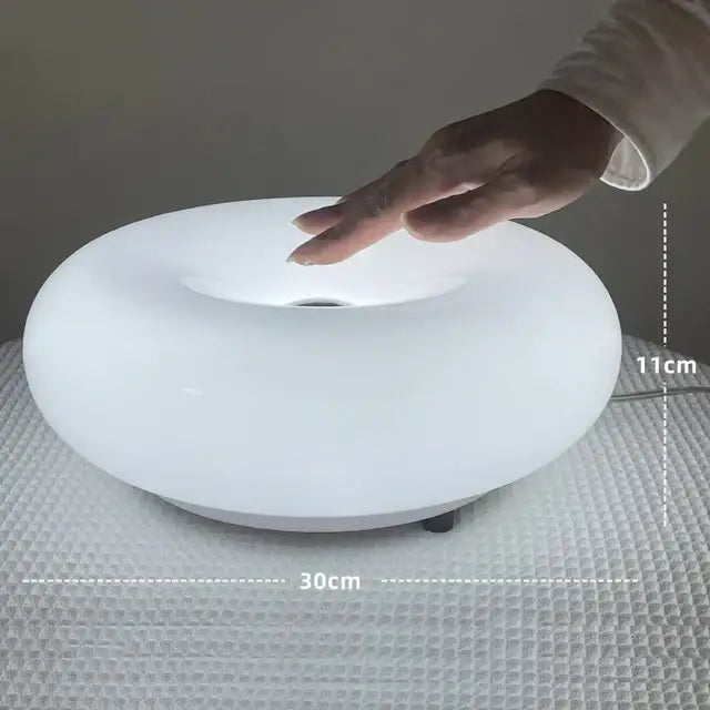 Bauhaus orange glass table lamp for bedroom donut desk light
