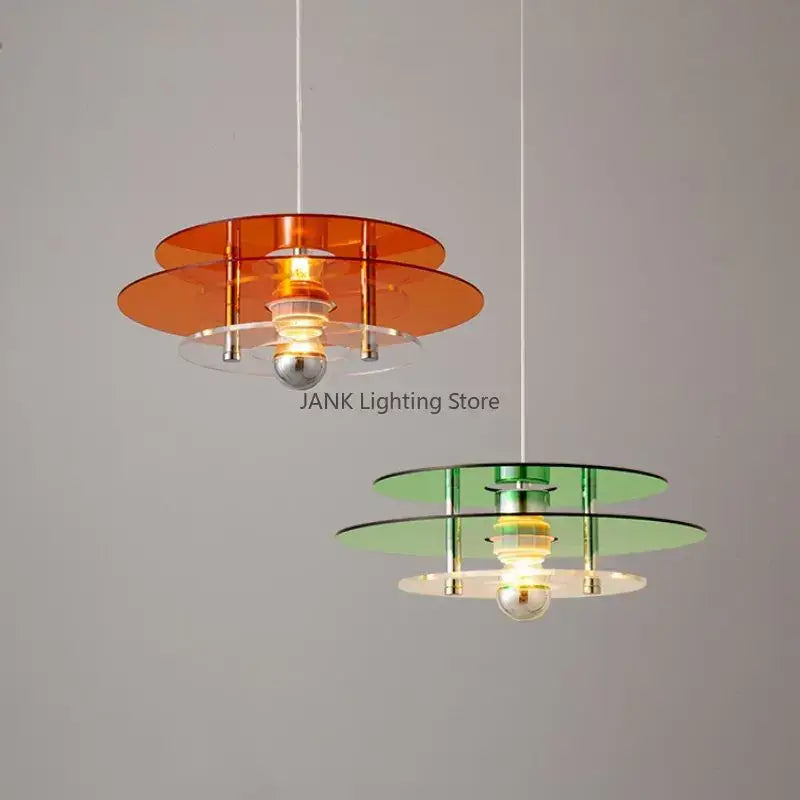 Bauhaus ph ufo orange & green pendant acrylic chandelier dining room