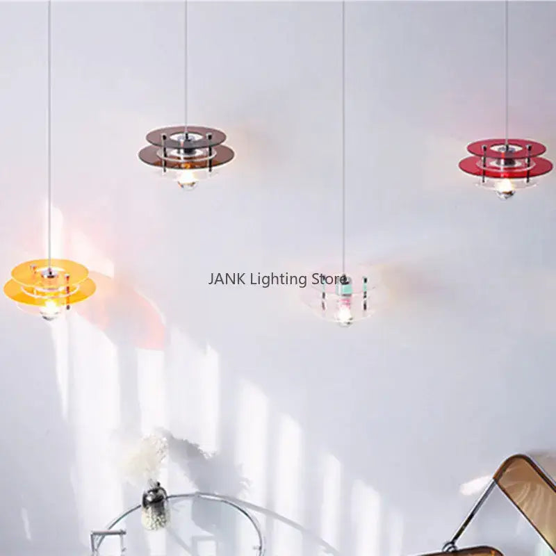Bauhaus ph ufo orange & green pendant acrylic chandelier dining room