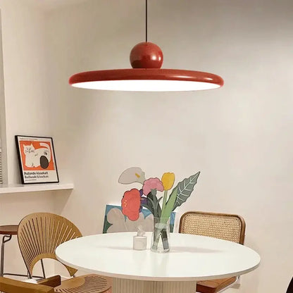 Bauhaus saucer chandelier green & red dining room pendant light