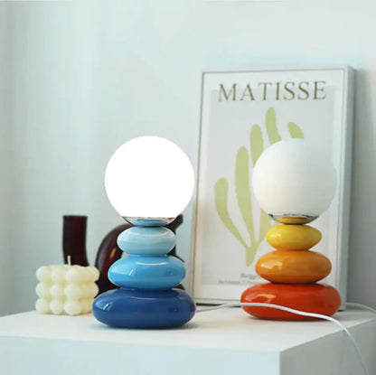 Bauhaus stacked glass table lamp bedroom colorful glossy decor