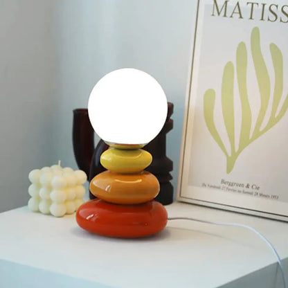 Bauhaus stacked glass table lamp bedroom colorful glossy decor