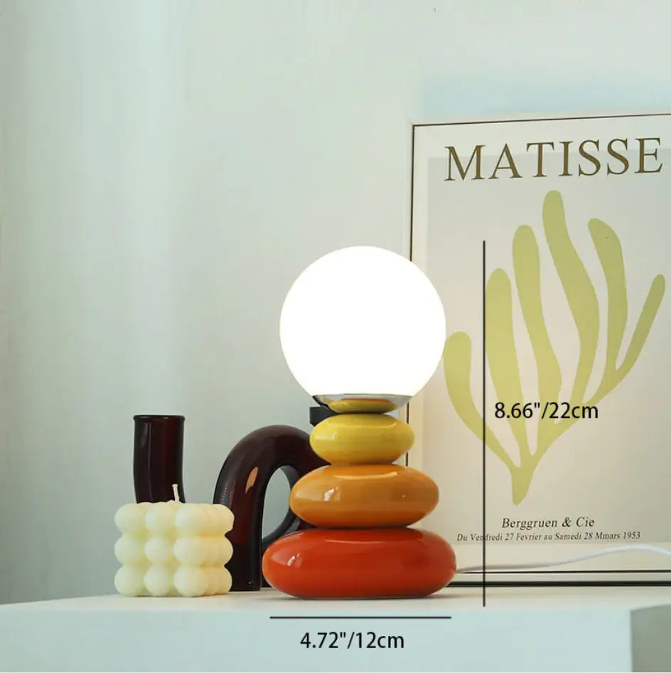 Bauhaus stacked glass table lamp bedroom colorful glossy decor