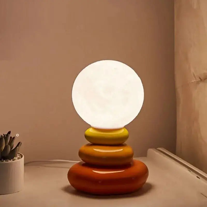 Bauhaus stacked glass table lamp bedroom colorful glossy decor