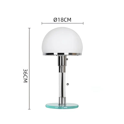 Bauhaus teal and white glass ball desk lamp bedroom chrome finish