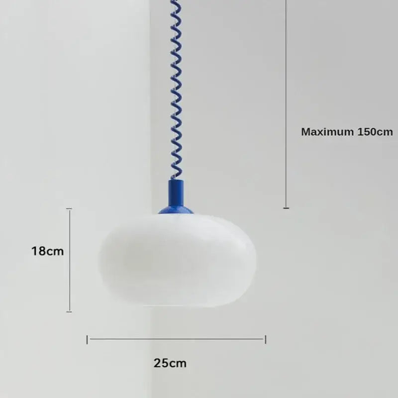 Bauhaus white & yellow glass pendant light for dining room