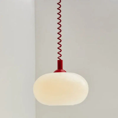 Bauhaus white & yellow glass pendant light for dining room