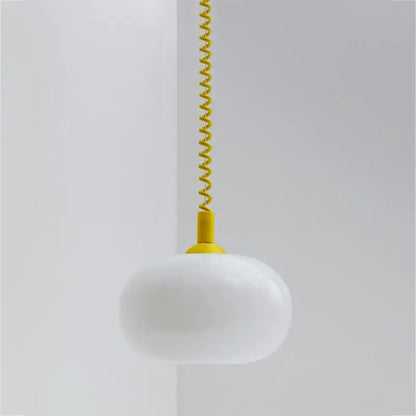 Bauhaus white & yellow glass pendant light for dining room