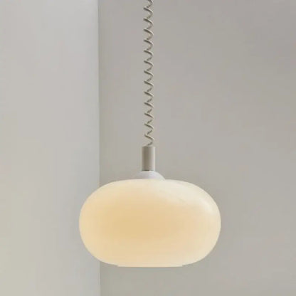 Bauhaus white & yellow glass pendant light for dining room