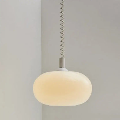Bauhaus white & yellow glass pendant light for dining room