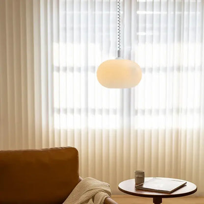 Bauhaus white & yellow glass pendant light for dining room