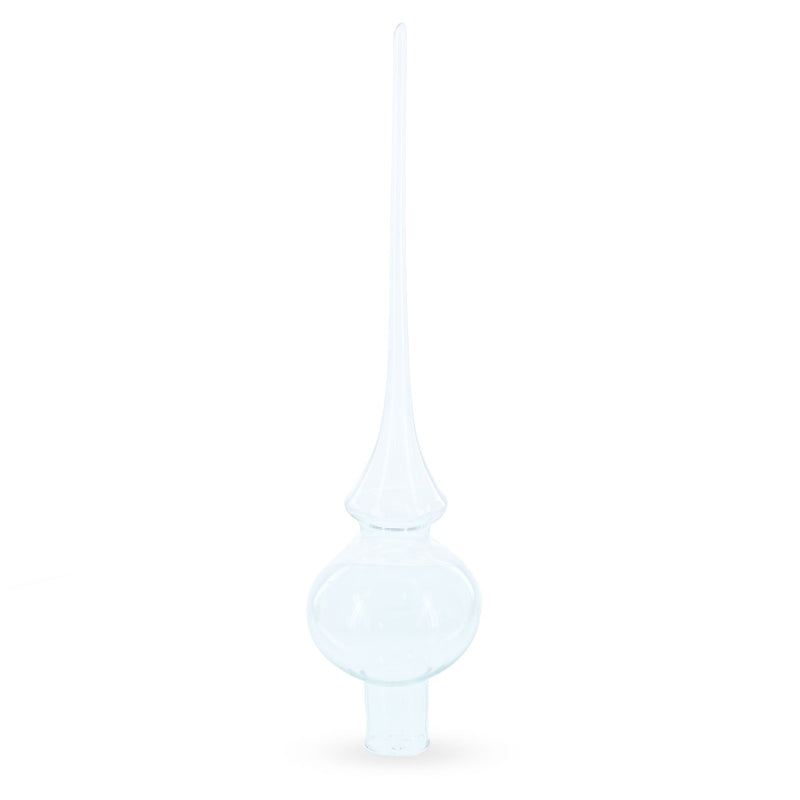 Clear Glass Christmas Tree Topper 11 Inches